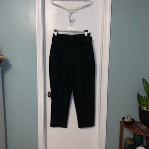 NWOT Black Paper Bag Pants with Belt